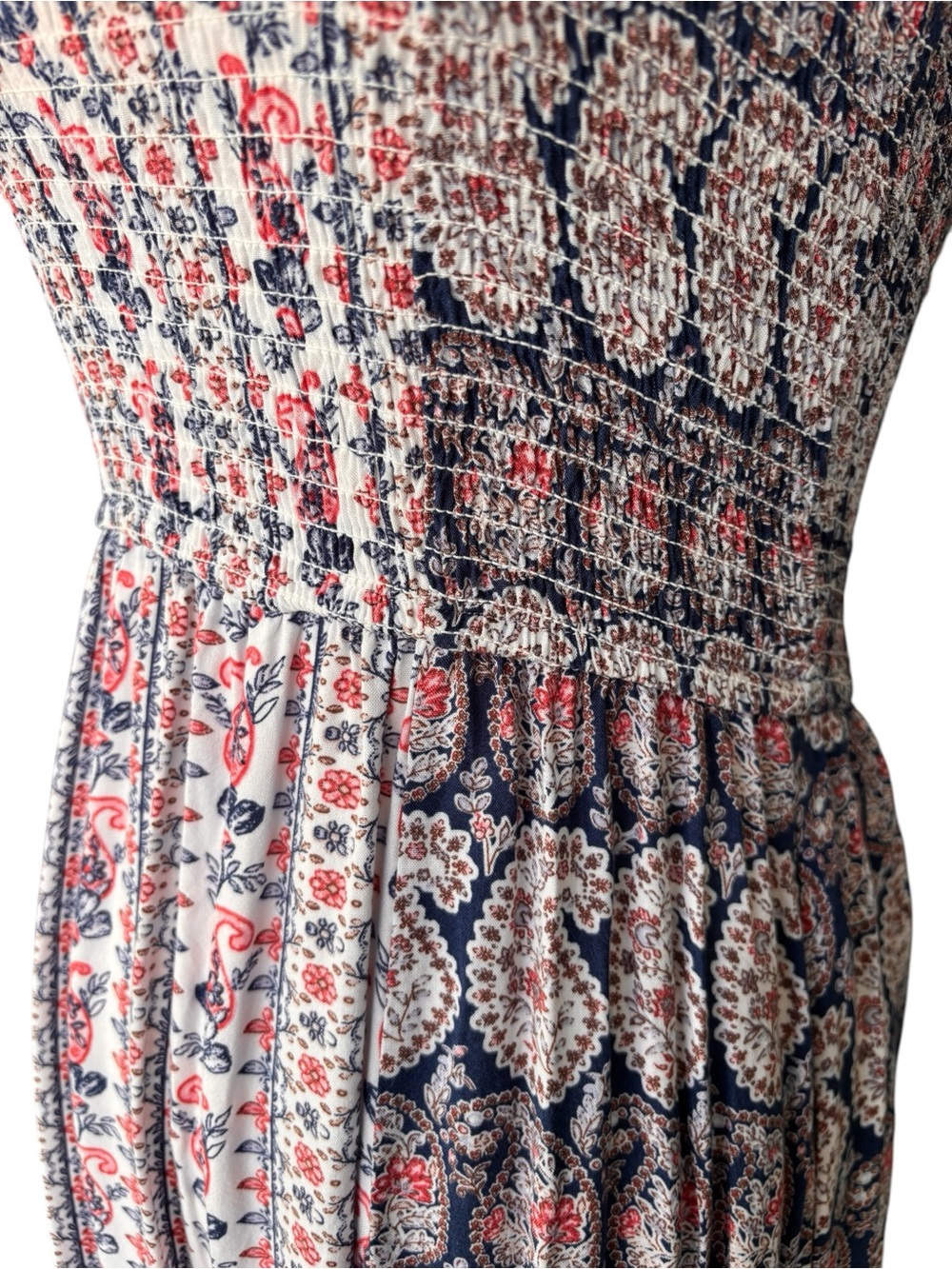 Japna Navy Blue and White Printed Maxi Dress - Picture 7 of 15